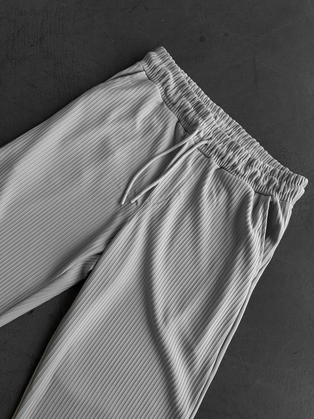 Loose Fit Striped Trousers - Grey