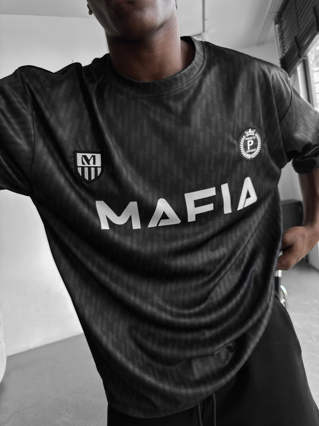 Oversize Mafia Trikot T-Shirt - Black