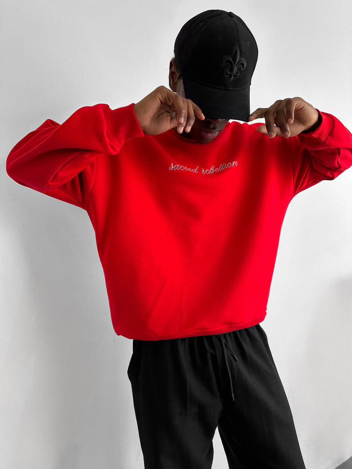 Oversize Sacred Rebellion Sweater - Red