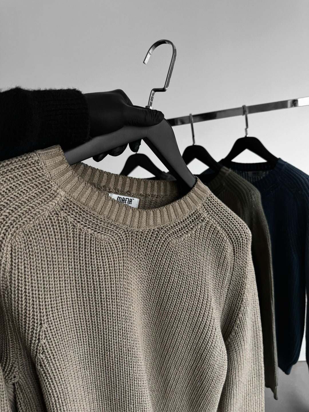 Oversize Washed Knit Sweater - Stone