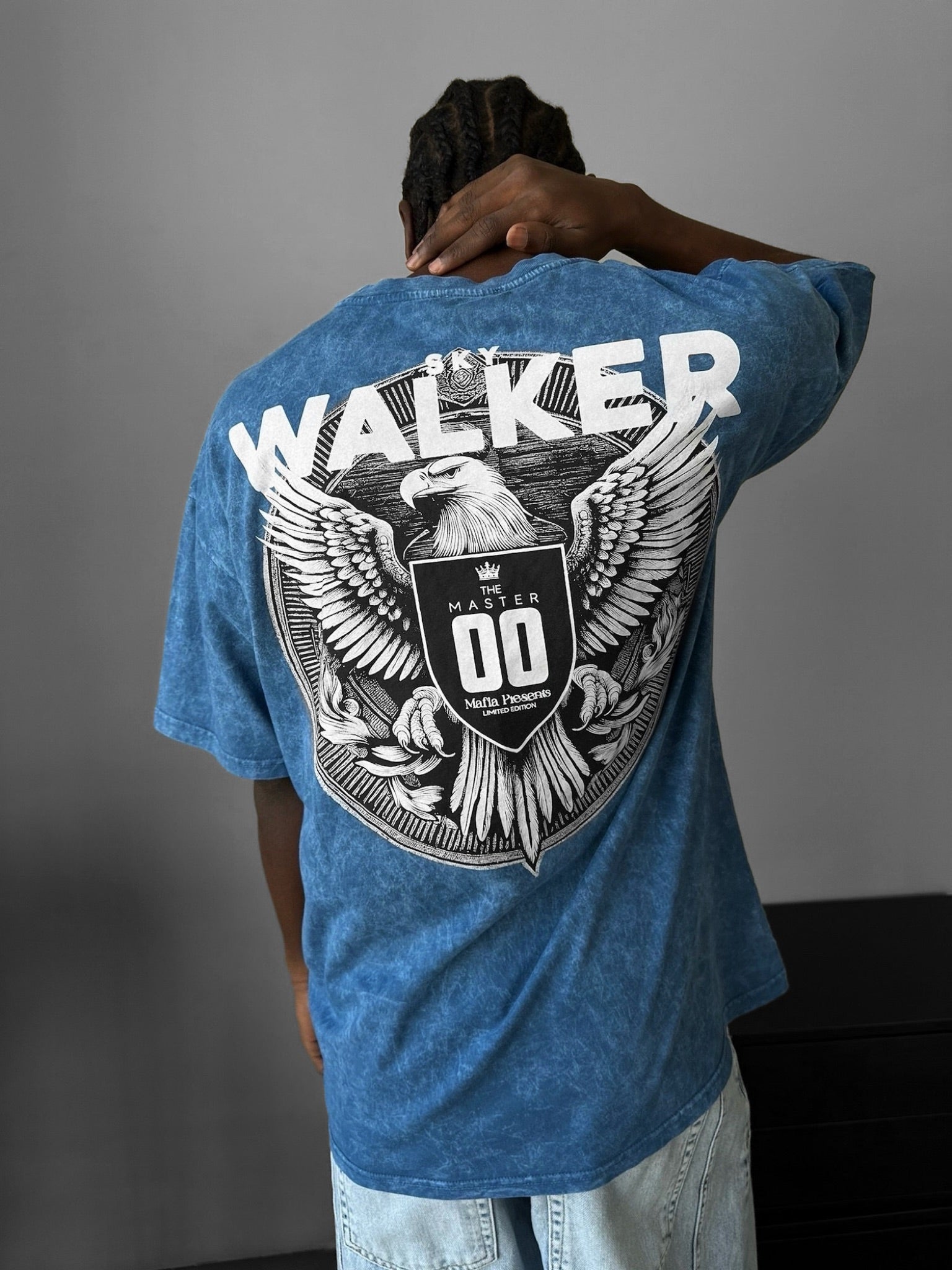 Oversize Washed 'Sky Walker' T-Shirt - Indigo – Kleidermafia