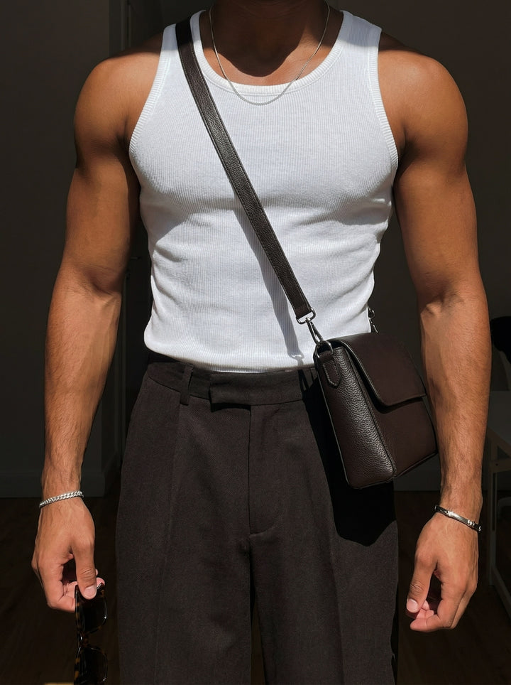 Slim Fit Basic Tanktop - White