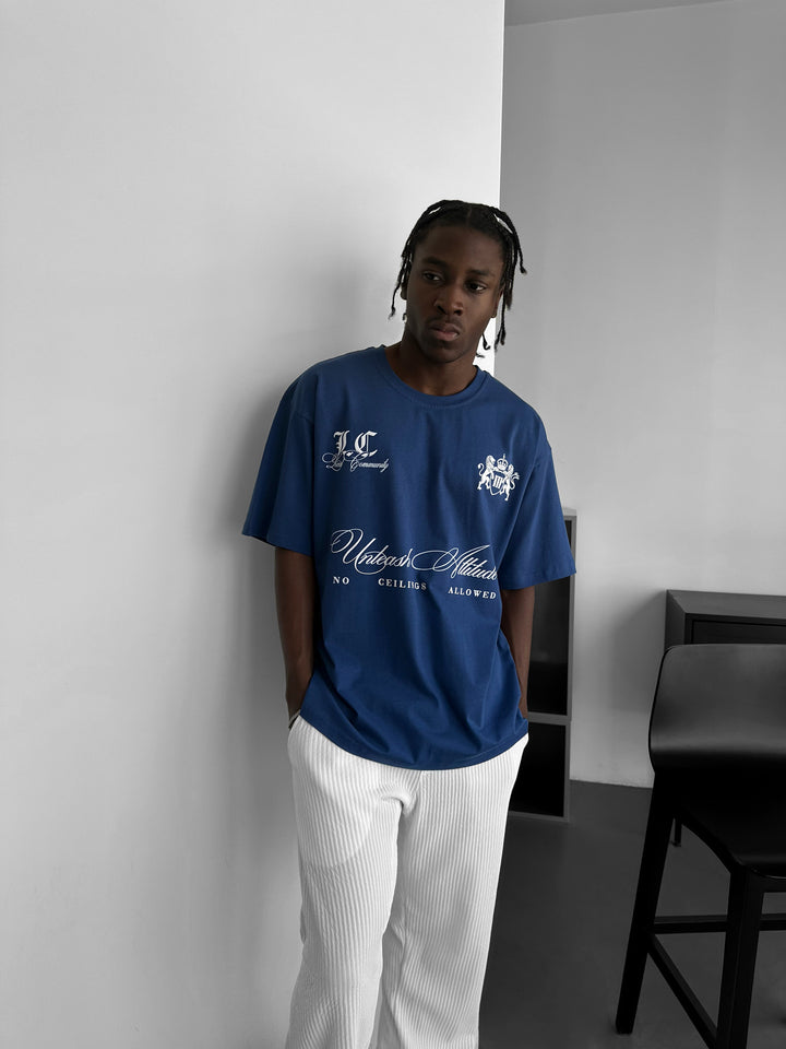 Oversize Local T-shirt - Navy Peony