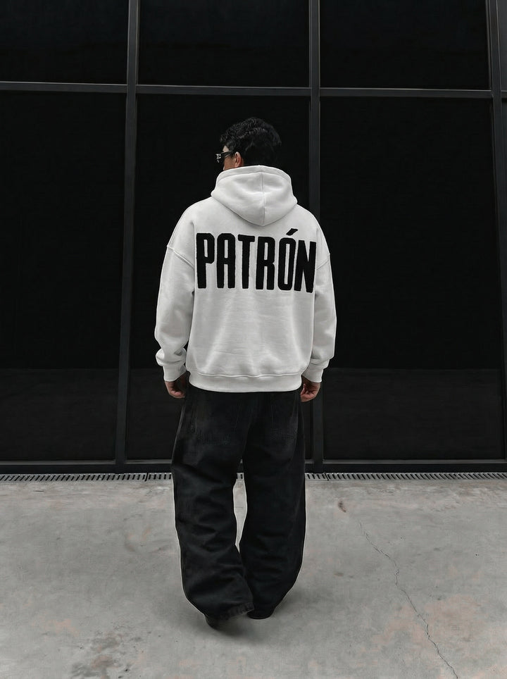 Oversize Detailed Patron Hoodie - Ecru