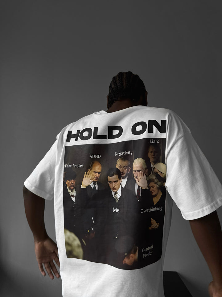 Oversize "Hold On" T-Shirt - Ecru
