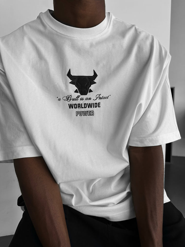 Oversize Bull Worldwide T-shirt - Ecru and Black