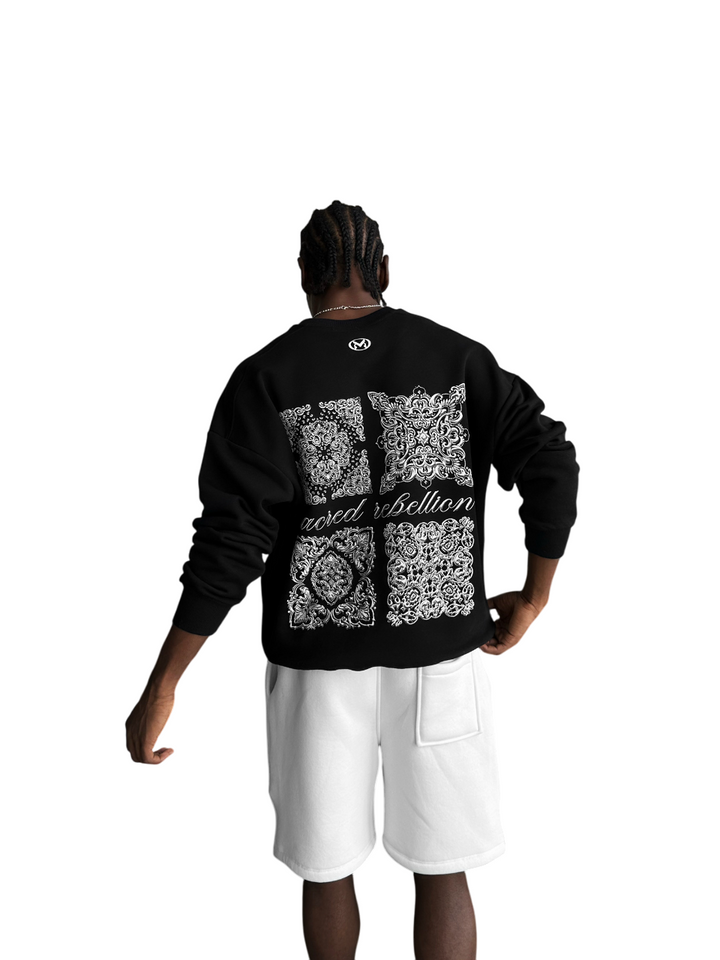 Oversize Sacred Rebellion Sweater - Black
