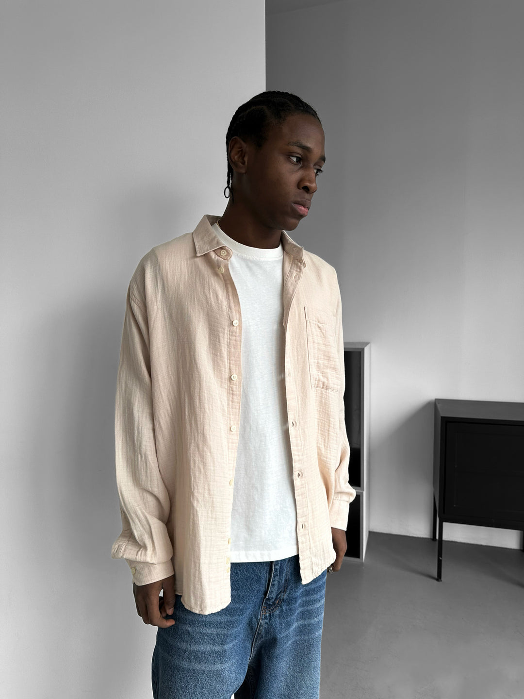 Oversize Muslin Shirt - Beige