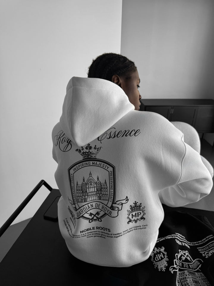 Oversize 'Royal Essence' Hoodie - White