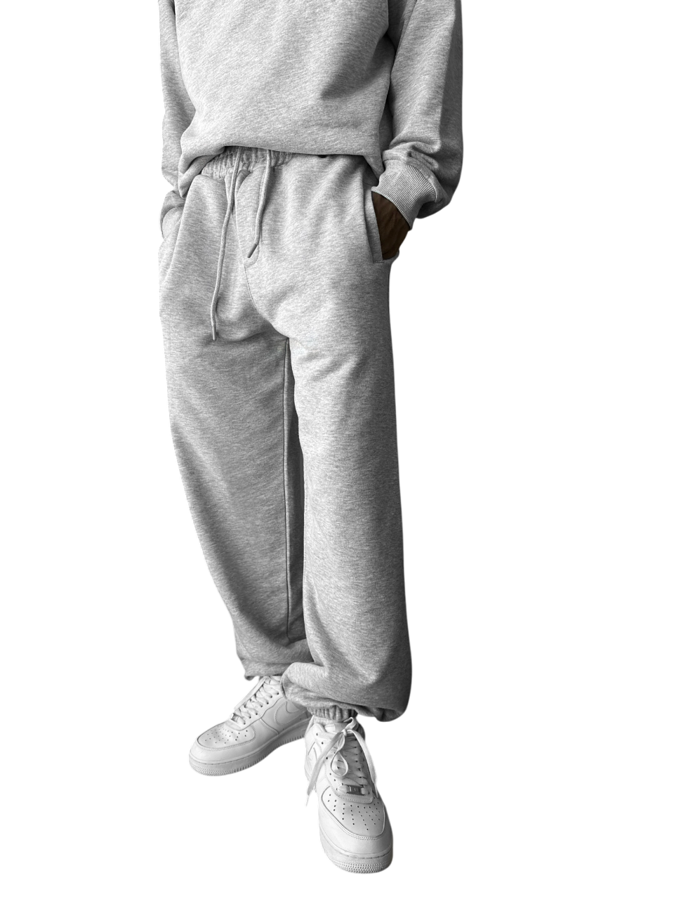 Loose Fit Basic Jogger - Grey Melange