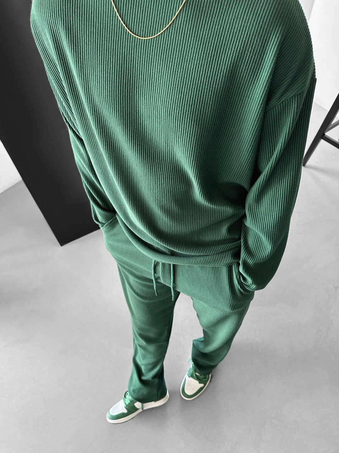 Oversize Cord Sweater - Forest Green