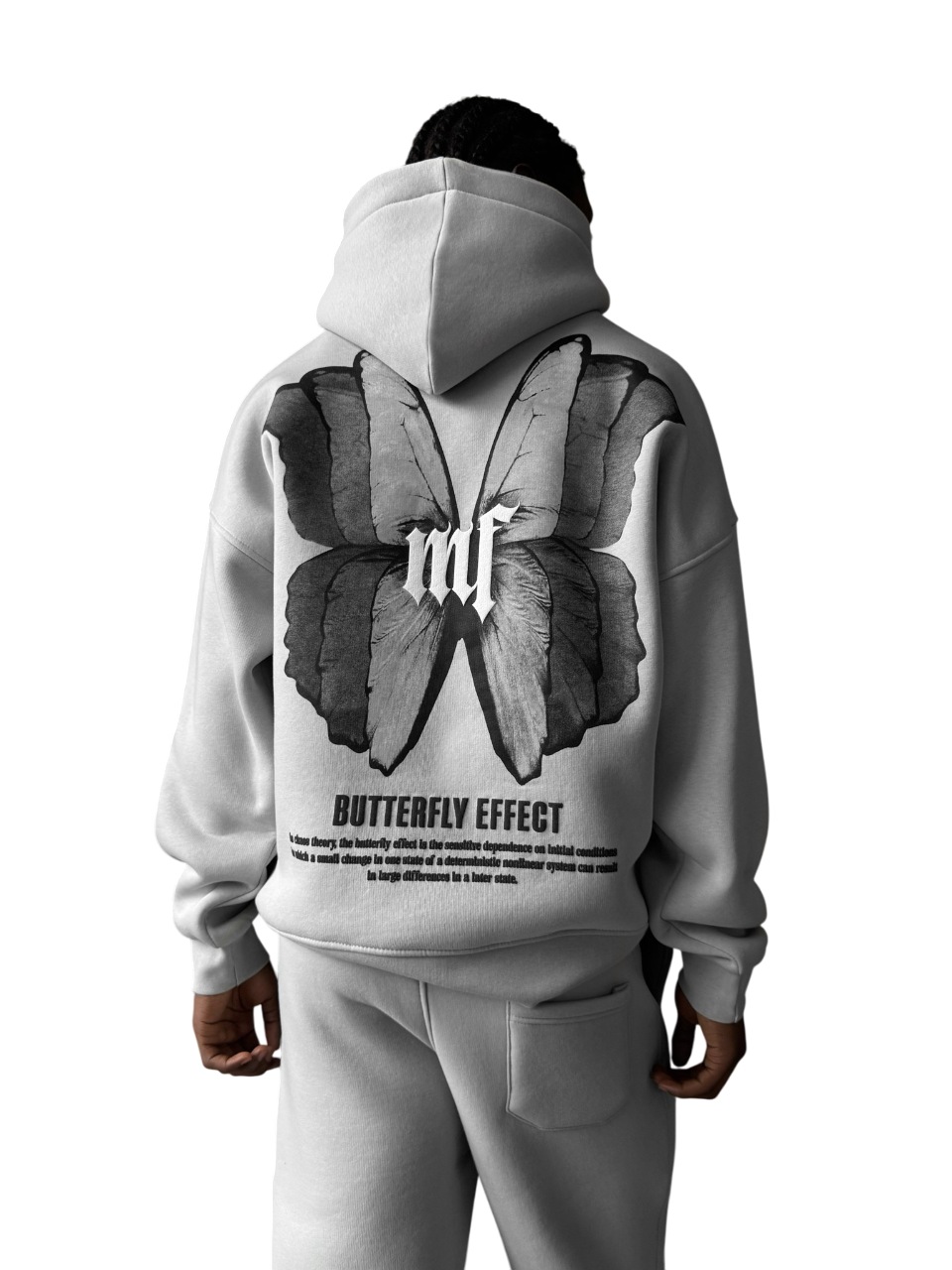 Oversize Butterfly Effect Hoodie - Grey