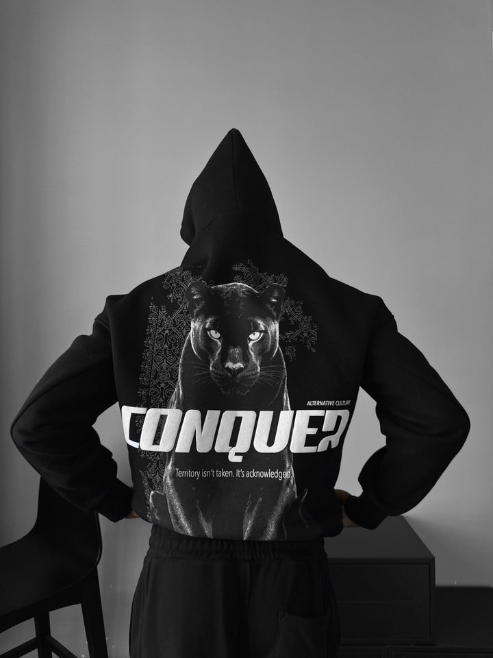 Oversize Conquer Hoodie - Black