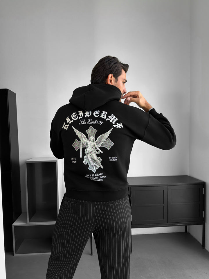 Oversize Angel Hoodie - Black