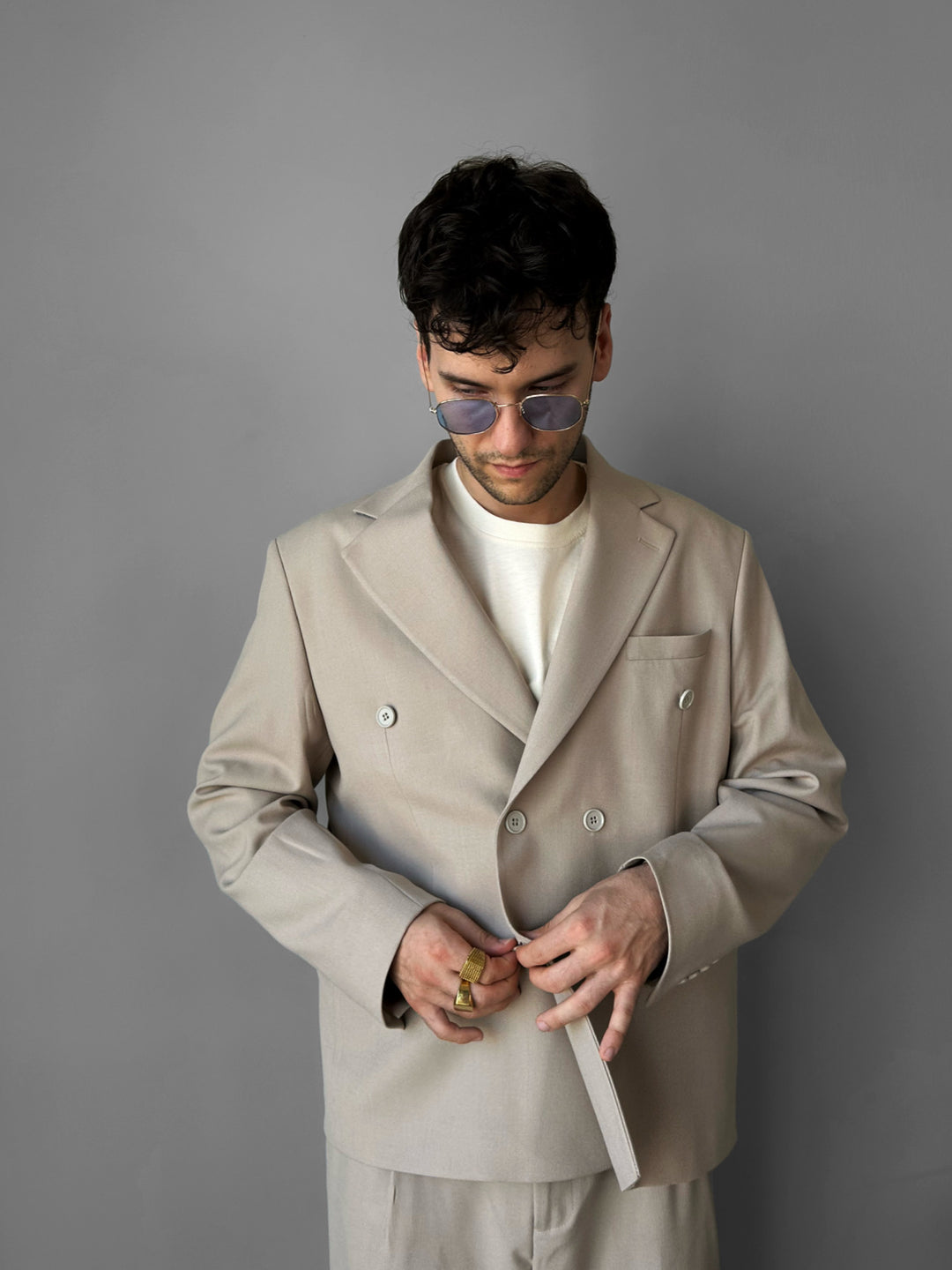 Oversize Tailored Suit - Beige