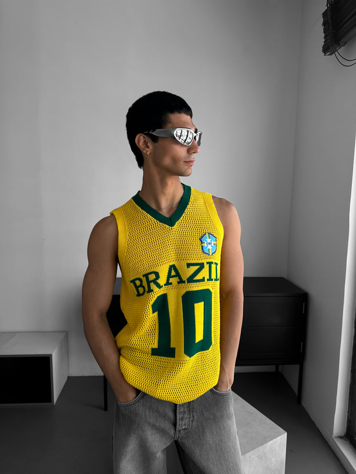 Oversize Brazil Knit Tanktop - Yellow