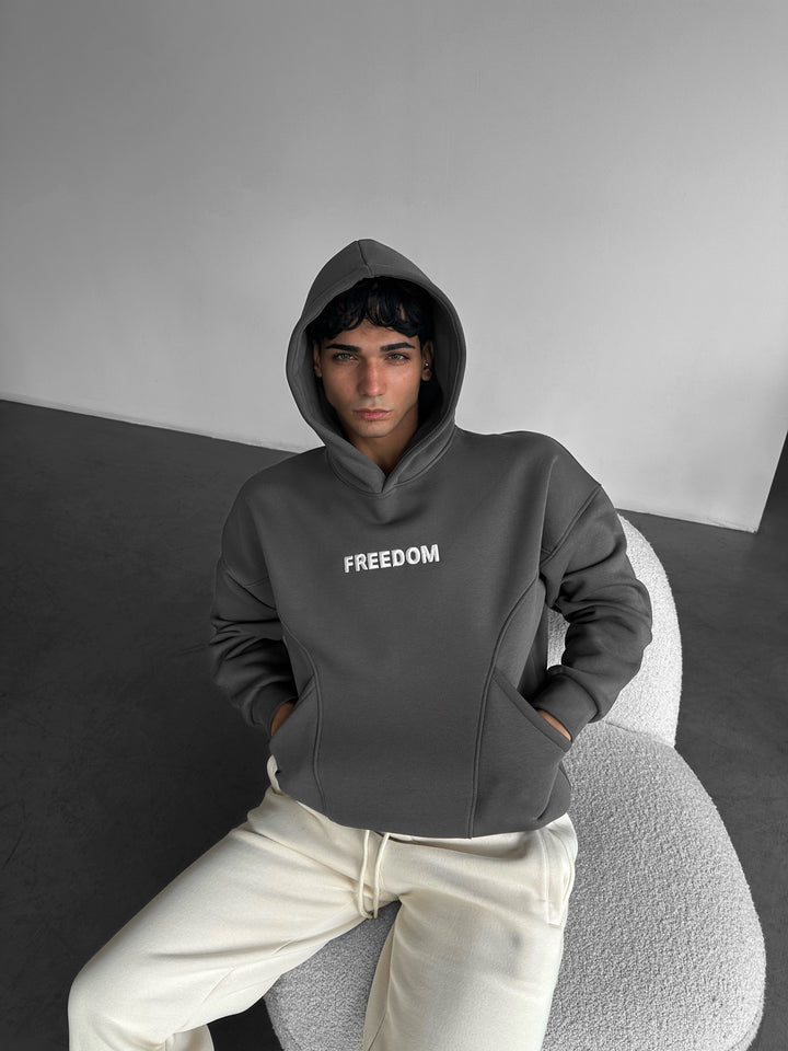 Oversize Stitches Hoodie - Anthracite