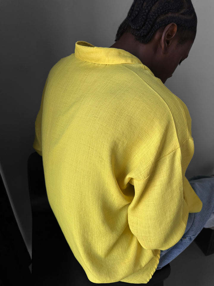 Oversize Linen Shirt - Yellow