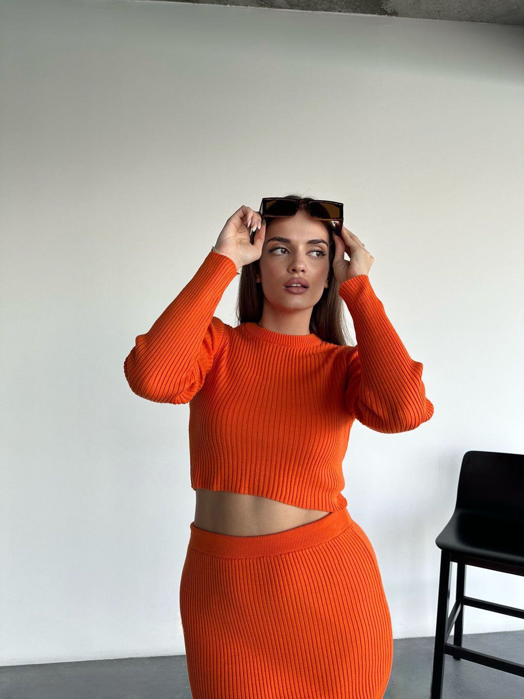 Knit Sweater - Orange