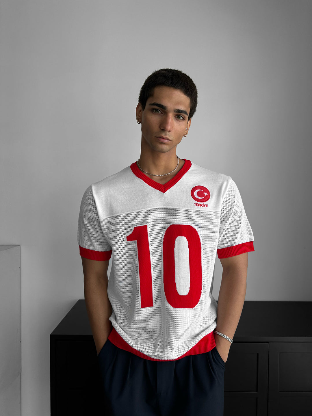 Oversize Türkiye Knit T-shirt - White