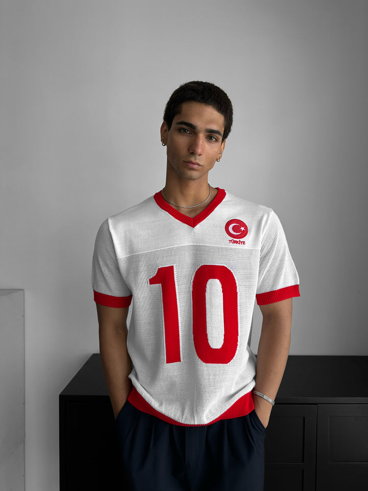 Oversize Türkiye Knit T-shirt - White