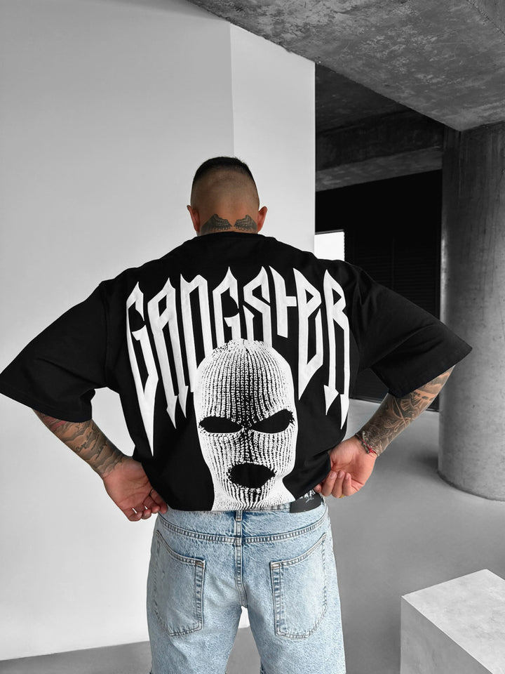 Oversize Gangster T-shirt - Black and White