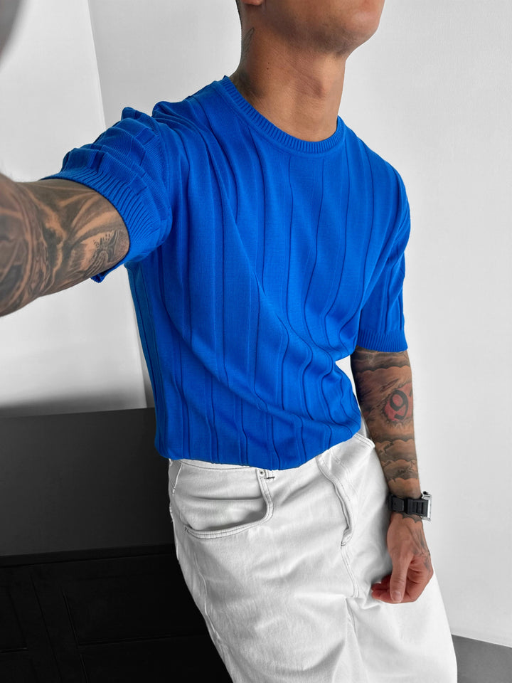 Regular Fit Knit Lines T-shirt - Saks