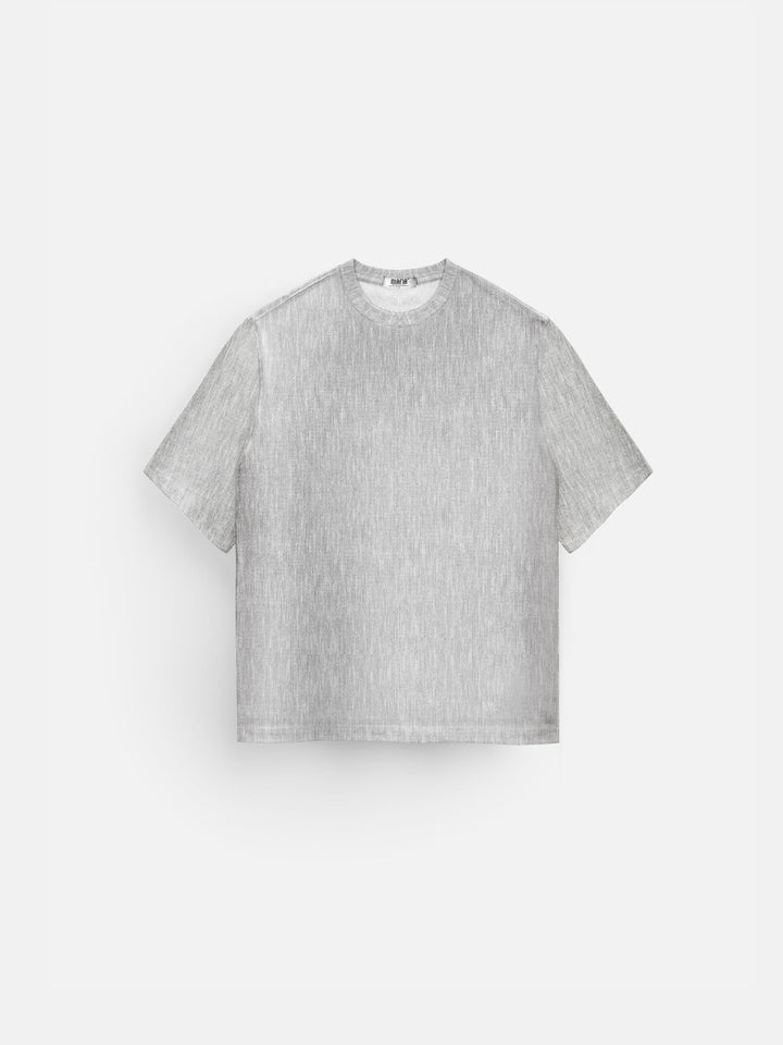 Oversize Plissee Textured T-Shirt - Grey
