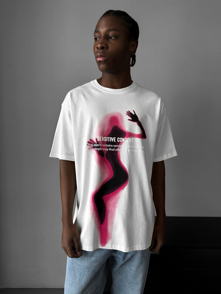 Oversize Sensitive Content T-Shirt - Ecru