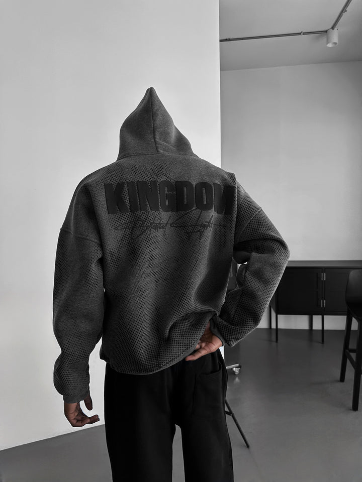 Oversize Kingdom Hoodie - Anthracite Melange and Black