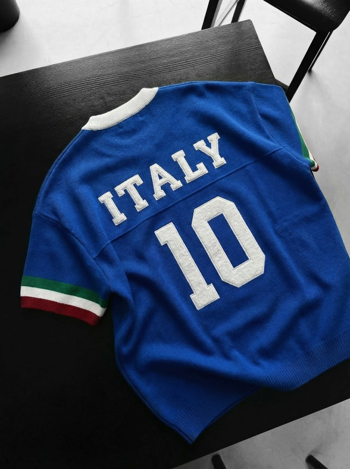 Oversize Italy Knit T-shirt - Sax