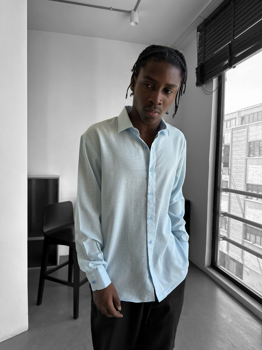 Regular Fit Textured Shirt - Blue
