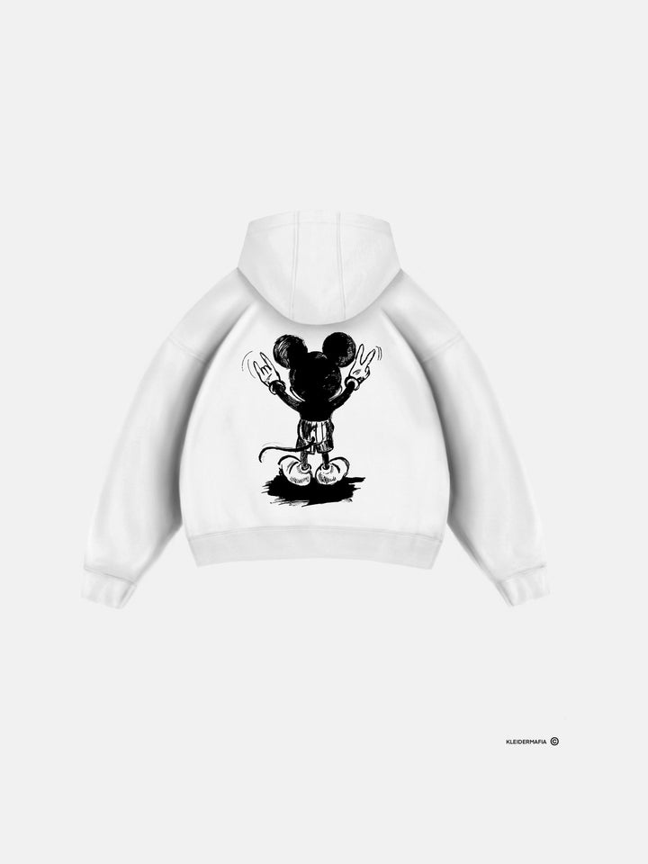Oversize Women Mouse Hoodie - White