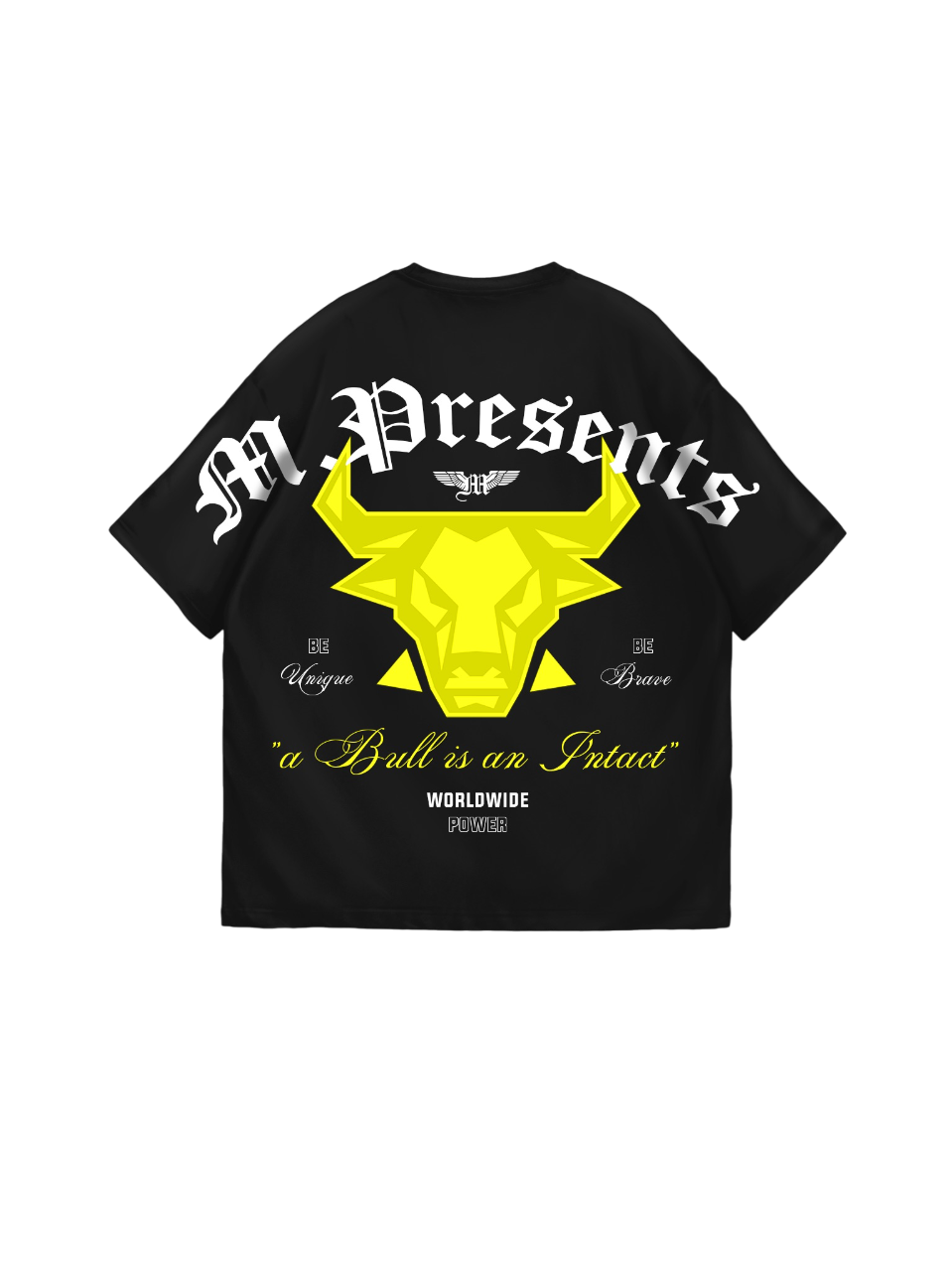 Oversize Bull Worldwide T-shirt - Black and Yellow