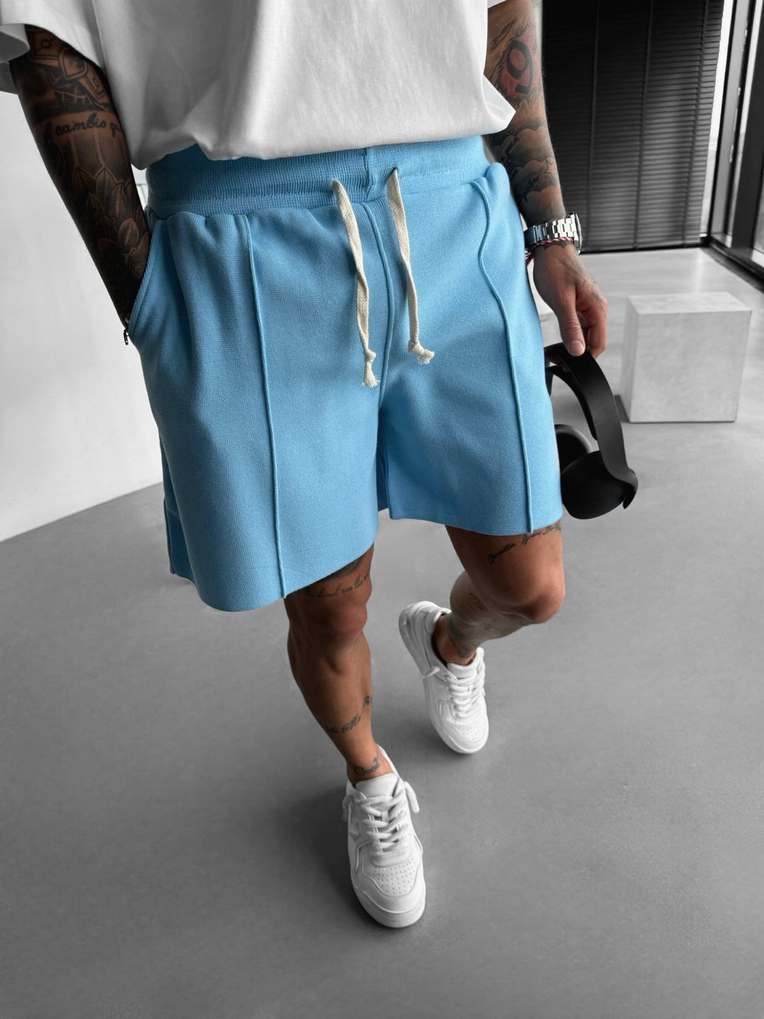 Loose Fit Seam Shorts - Blue