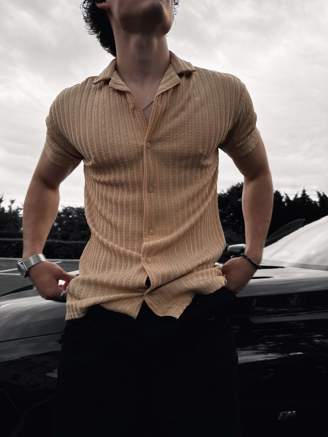 Oversize Structured Shirt - Almond Buff