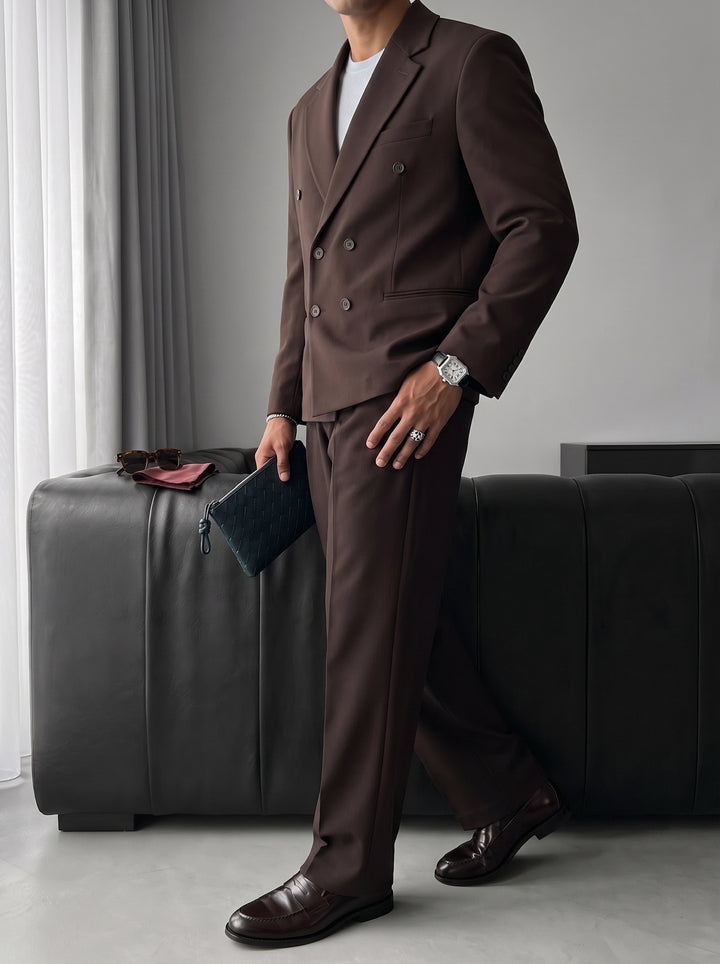 Oversize Tailored Suit - Brown