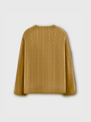 Regular Fit cutout Knit Sweater - Mustard