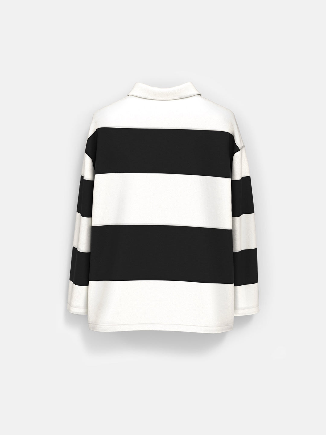 Oversize Collar Strip Sweater - Black