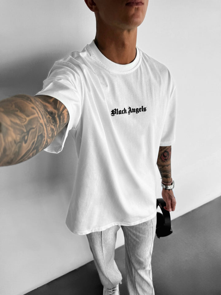 Oversize Black Angels T-Shirt - Ecru
