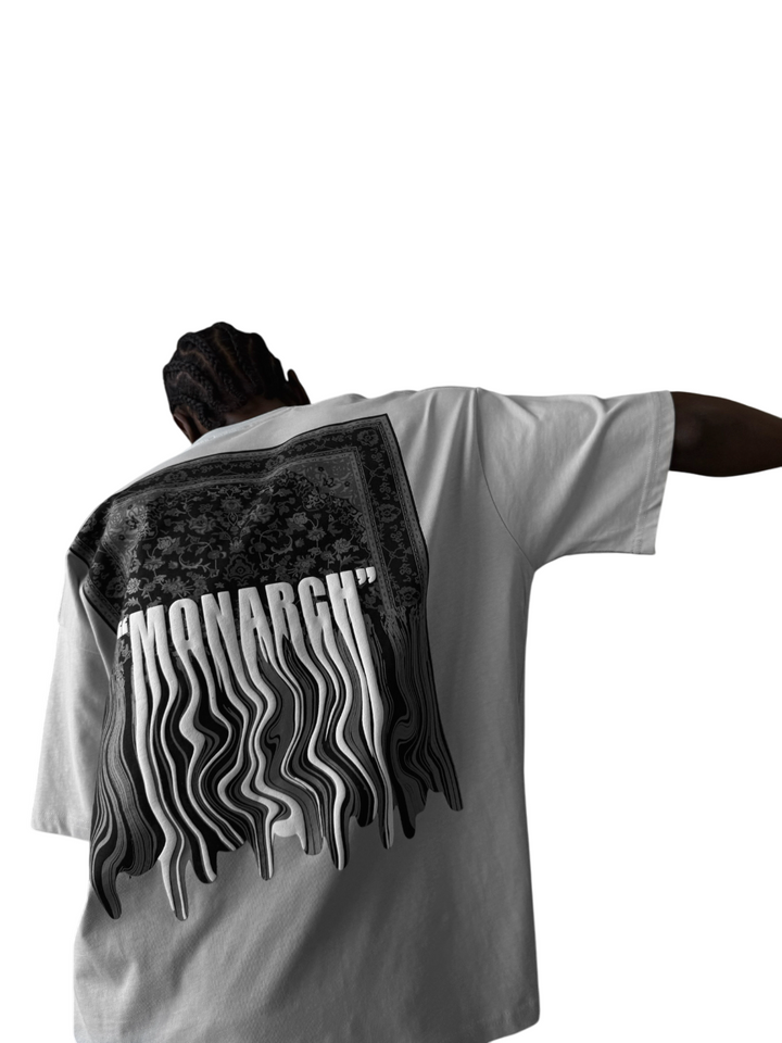 Oversize "Monarch" T-Shirt - Grey and White