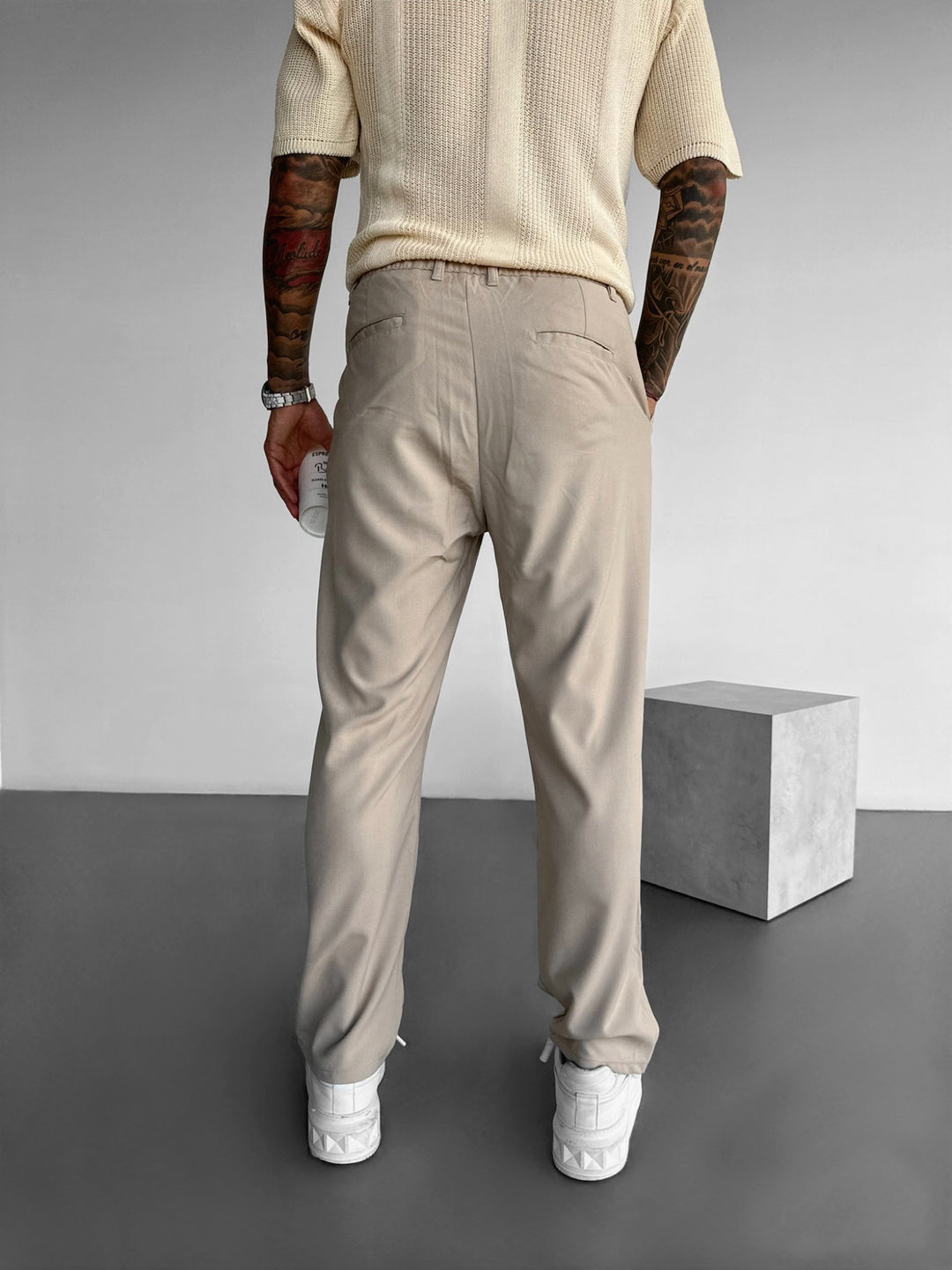 Baggy Chino Trousers - Beige