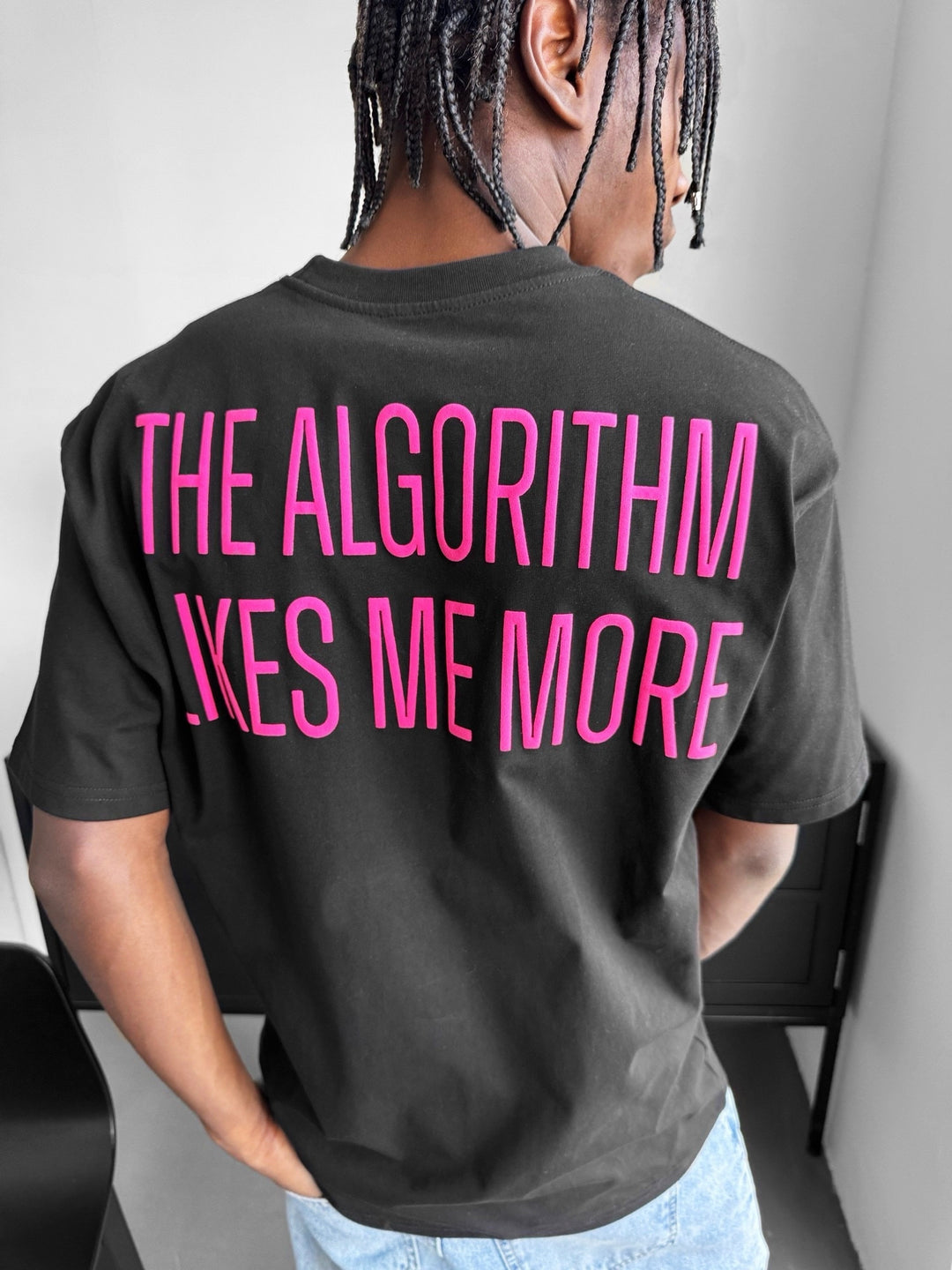 Oversize "Algorithm" T-Shirt - Black and Lila