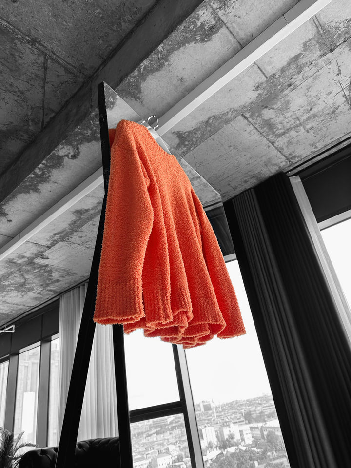Oversize Plush Pullover - Orange