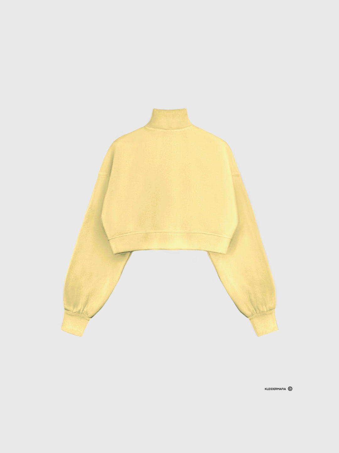 Short Women Zipper Pullover - Yellow
