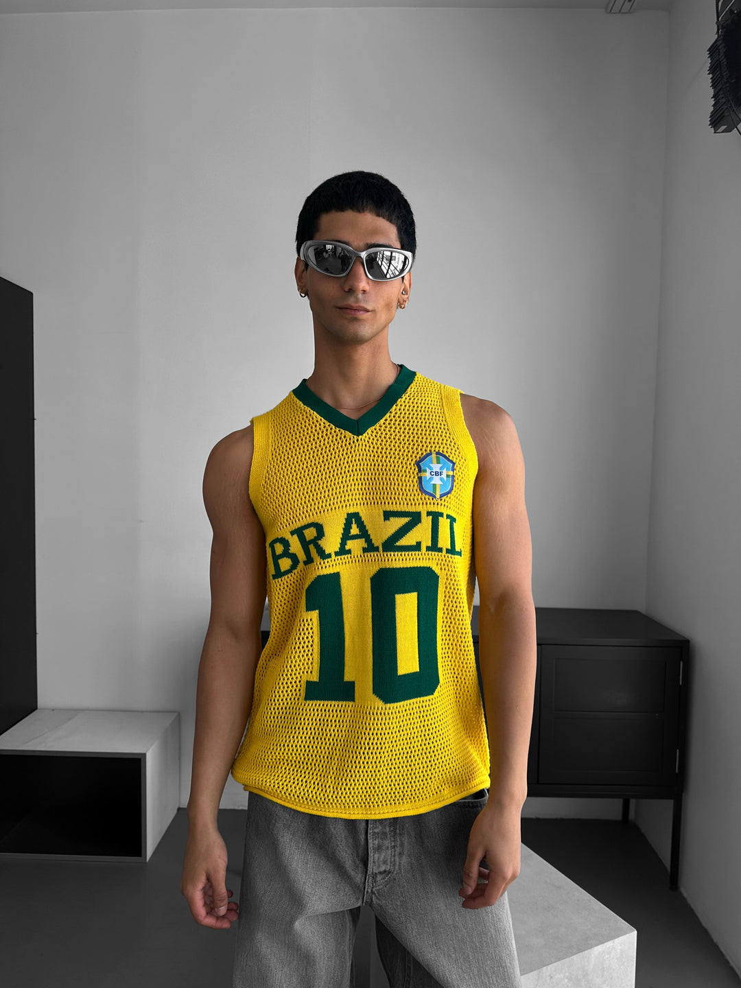 Oversize Brazil Knit Tanktop - Yellow