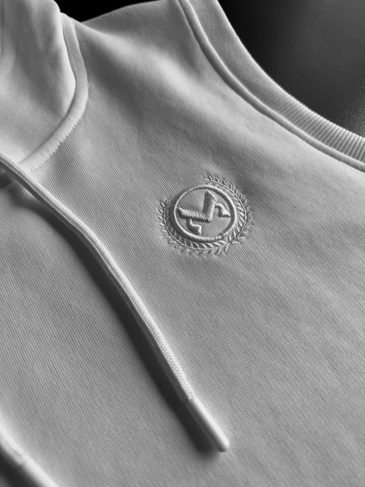 Loose Fit Sleeveless Hoodie - White