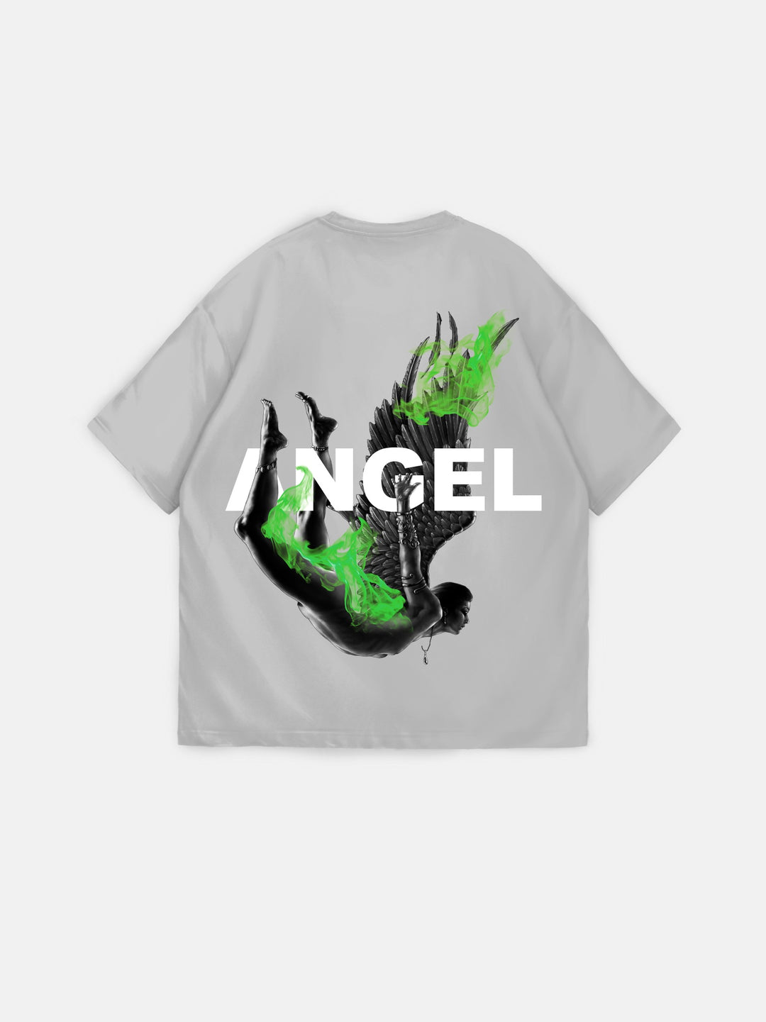 Oversize Fire Angel T-Shirt - Grey