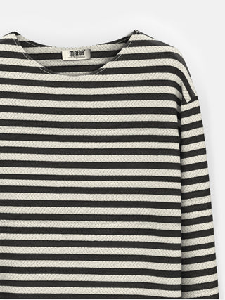 Regular Fit Thin Striped Sweater - Black