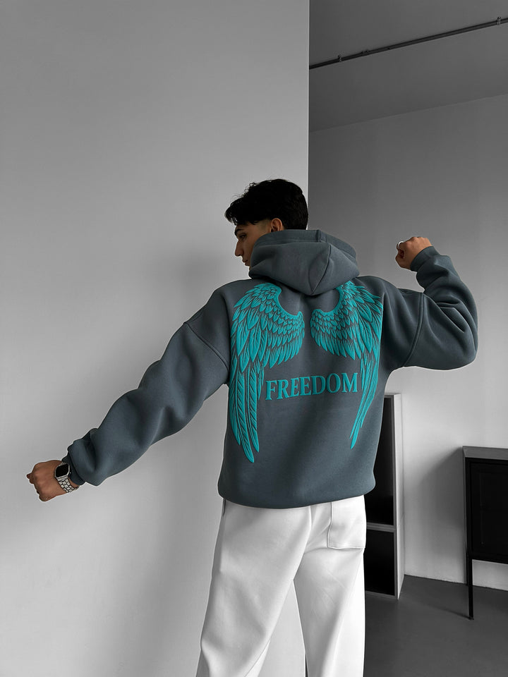 Oversize Freedom Hoodie - Stormy Weather